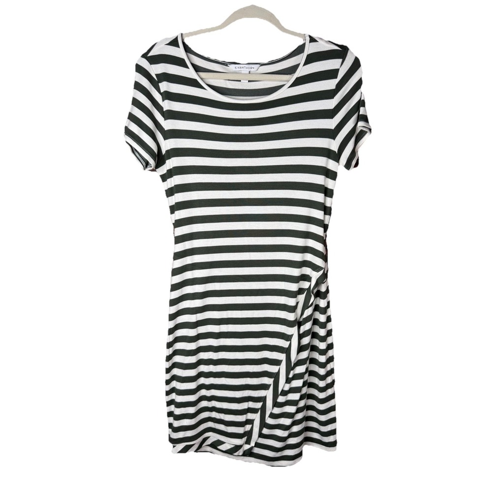 41 Hawthorn T-Shirt Dress Large Green White Excellent‎ Striped Tulip Wrap Skirt